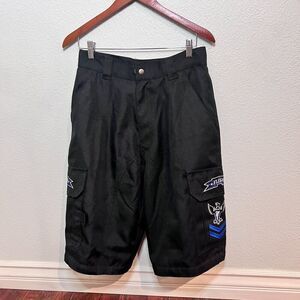 Flesh Gear Mens Motorcyle Shorts Black Sz 28 Armortex Flaw Zip Off Leg Biker